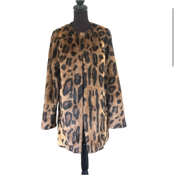 Anthropologie Leopard Print Faux Fur no collar ocelot - Picture 1 of 7